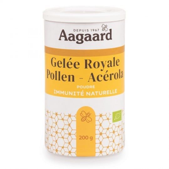 pollen gelée royale acerola poudre bio mélange apicole vitamine c naturel
