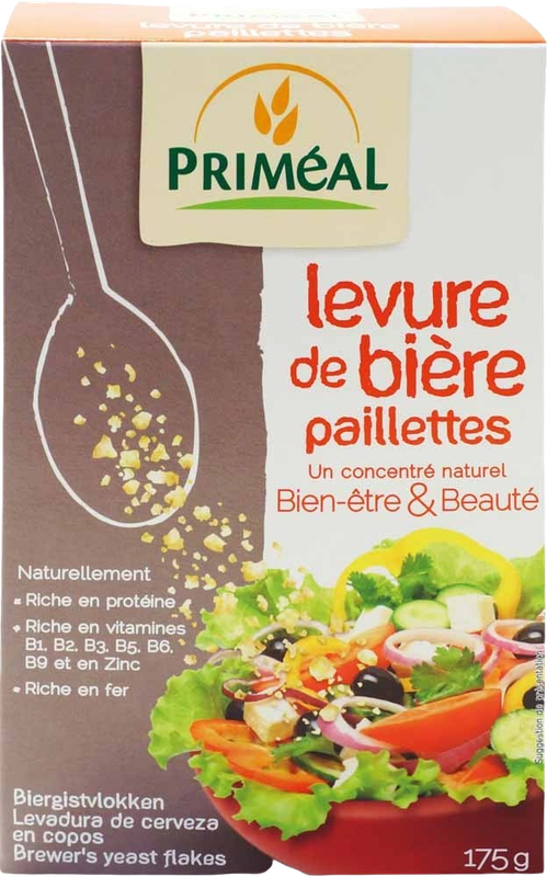 levure de bière en paillettes primeal 175 g vitamines b protéines fibres bio