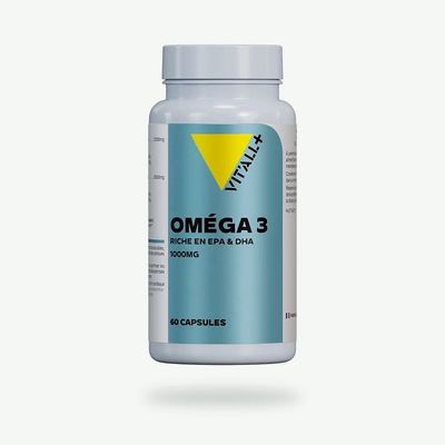 Oméga 3 Huile de poisson 1000 mg – 60 capsules Oméga 3 Huile de poisson 1000 mg Vit’All+ – Huile marine d’anchois et sardines source d’EPA et DHA, filtrée et désodorisée.