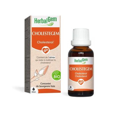 Cholestegem Bio HerbalGem – Cholestérol – 30 ml Cholestegem Bio HerbalGem complexe de bourgeons pour le cholestérol à base d'olivier, bouleau, tilleul, flacon 30 ml