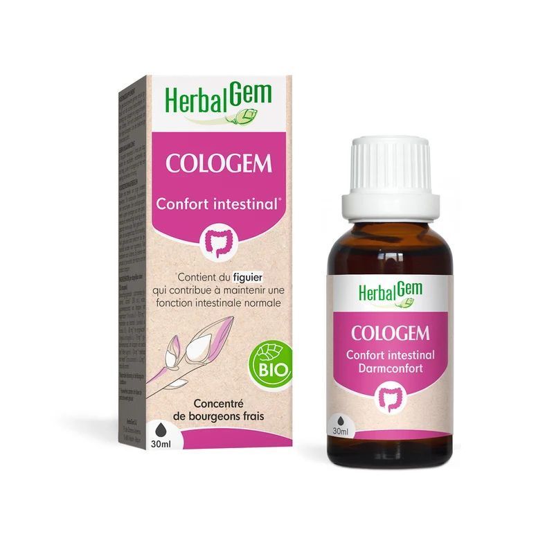 Cologem Bio HerbalGem – Confort intestinal – 30 ml Cologem Bio HerbalGem complexe de bourgeons pour le confort intestinal à base de chicorée, cannelle, gentiane, flacon 30 ml