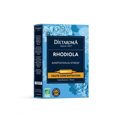 Rhodiola 20 ampoules Bio rhodiola bio 20 ampoules extrait racine rhodiola rosea dietaroma herboristerie cousin wiame