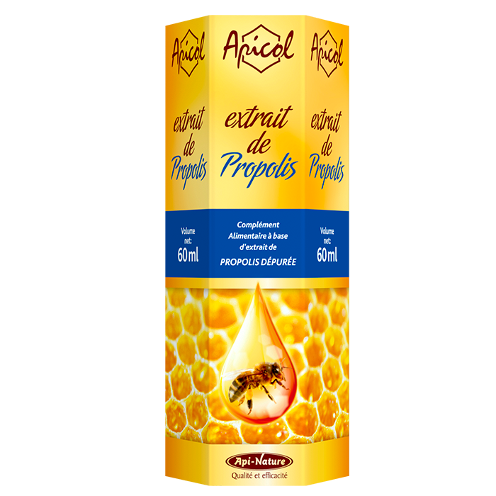 Extrait propolis 60 ml propolis depuree flavonoides extrait glycolique, Herboristerie Cousin Wiame Wattrelos.