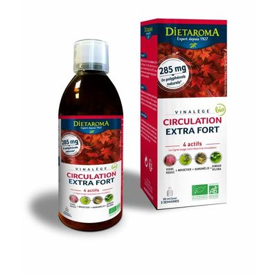 Vinalege Circulation Extra fort 450 ml Bio vinalege circulation extra fort bio 450ml vigne rouge hamamelis ginkgo dietaroma herboristerie cousin wiame