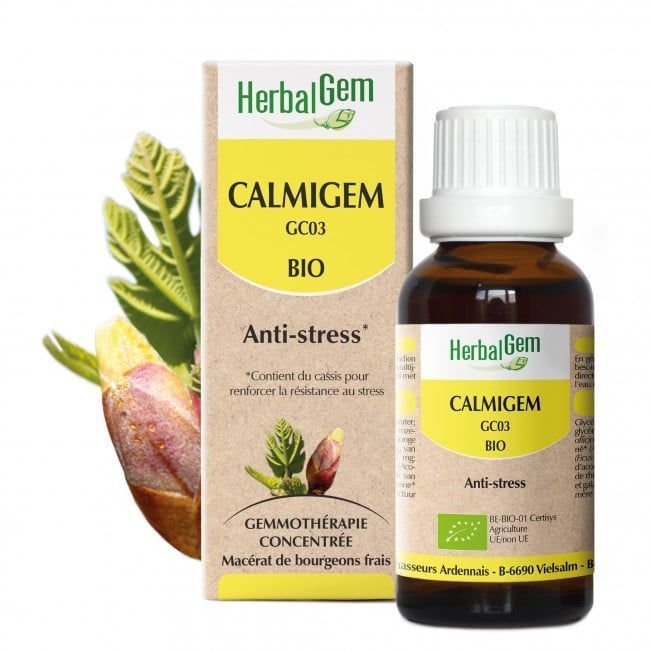Calmigem bio 30ml Calmigem herbalgem 30 ml bourgeons figuier cassis huiles essentielles gemmotherapie, Herboristerie Cousin Wiame Wattrelos.