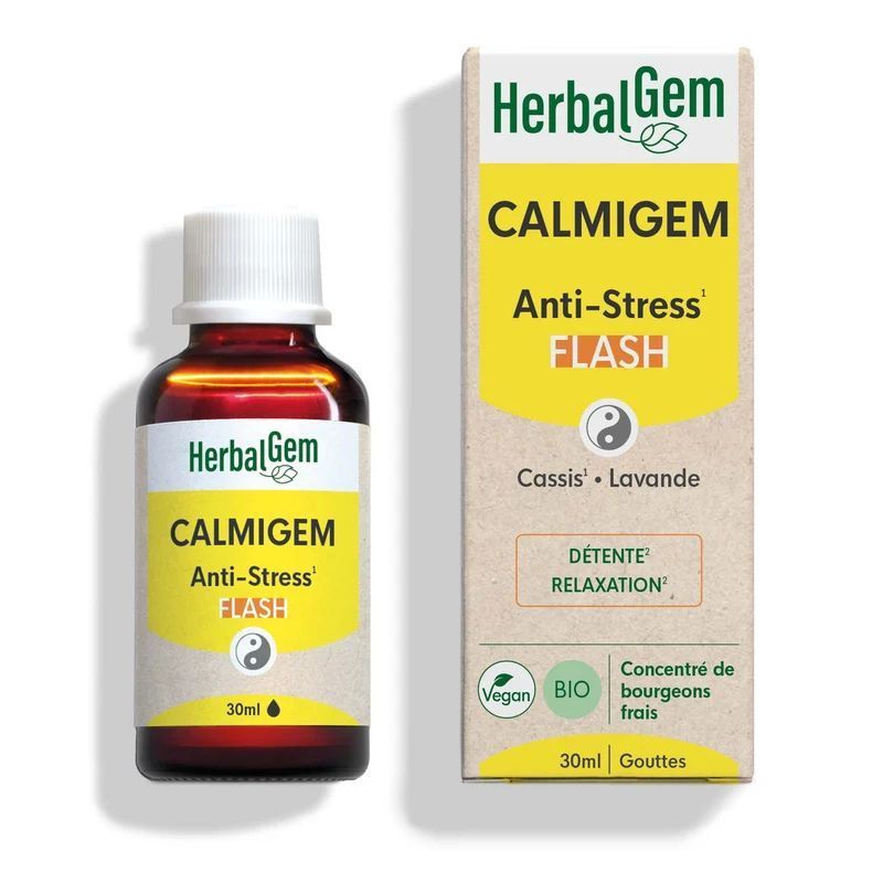 Calmigem Bio HerbalGem complexe de bourgeons pour l'ani-stress à base de néroli, figuier, lavande flacon 30 ml