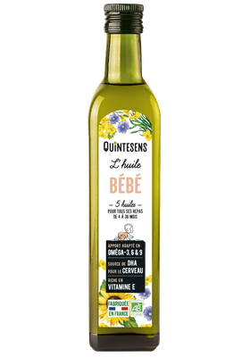 Huile Bébé QuinteSens 25 cl huile bébé quinte sens 25 cl bio omega 3 dha vegetal diversification alimentaire
