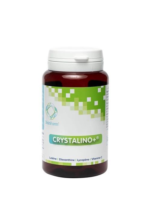 Crystalino plus 60 gélules lutéine zéaxanthine lycopène acérola vitamine C Herboristerie Cousin-Wiame Wattrelos.