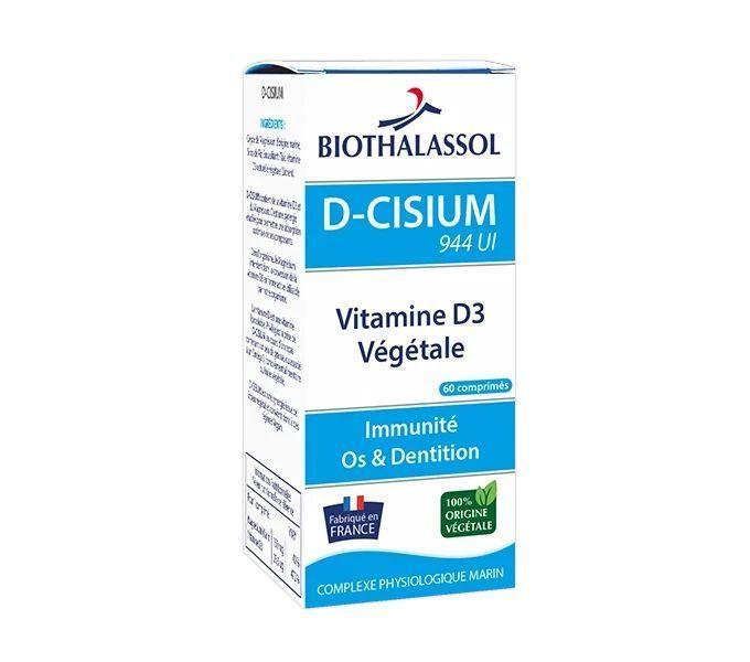 D-CISIUM – 60 comprimés D-CISIUM Biothalassol – Boîte de 60 comprimés à la vitamine D3 végétale issue du lichen et au magnésium marin