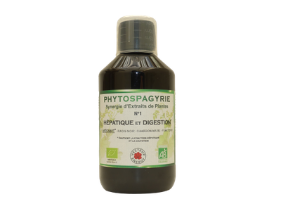 Hépatique et Digestion 300 ml Bio Hepatique et Digestion Bio 300 ml complément alimentaire radis noir artichaut chardon marie fumeterre