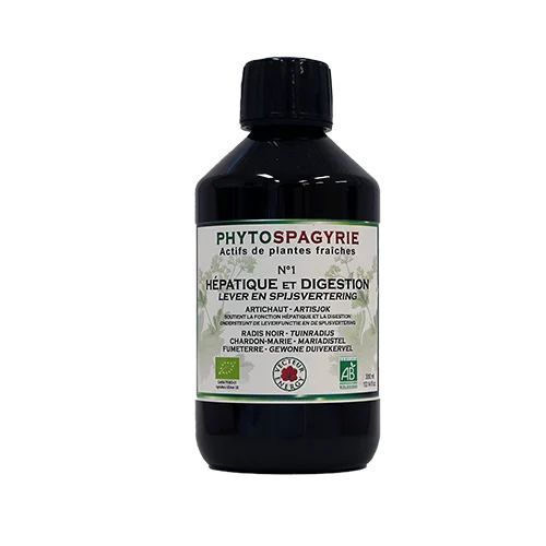 Phytospagyrie N°1 Hépatique et Digestion Bio – 300 ml Phytospagyrie N°1 Hépatique et Digestion Bio Vecteur Energy – Flacon 300 ml à l'artichaut, radis noir, chardon-Marie.