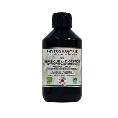 Phytospagyrie N°1 Hépatique et Digestion Bio – 300 ml Phytospagyrie N°1 Hépatique et Digestion Bio Vecteur Energy – Flacon 300 ml à l'artichaut, radis noir, chardon-Marie.