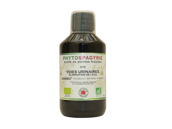 Voies Urinaires N3 300 ml complement alimentaire bio chiendent bruyere piloselle pissenlit