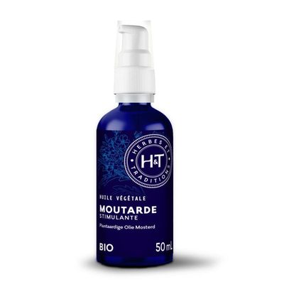 Huile de moutarde bio 50 ml : soin capillaire stimulant pour renforcer, nourrir et redonner vitalité aux cheveux.