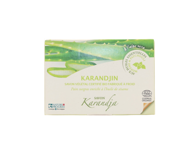 Savon aloe vera 100 g surgras 5 pourcent saponification à froid huiles végétales bio COSMOS ORGANIC peau grasse naturel