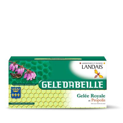 geledabeille 26 ampoules gelée royale propolis miel acacia bio complément alimentaire format unidose
