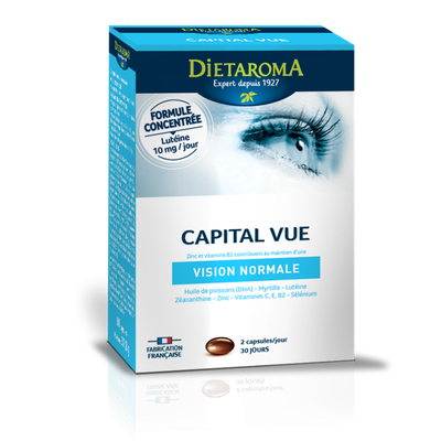 Capital Vue 60 capsules capital vue 60 capsules luteine myrtille dha zinc complement alimentaire vision herboristerie cousin wiame wattrelos.
