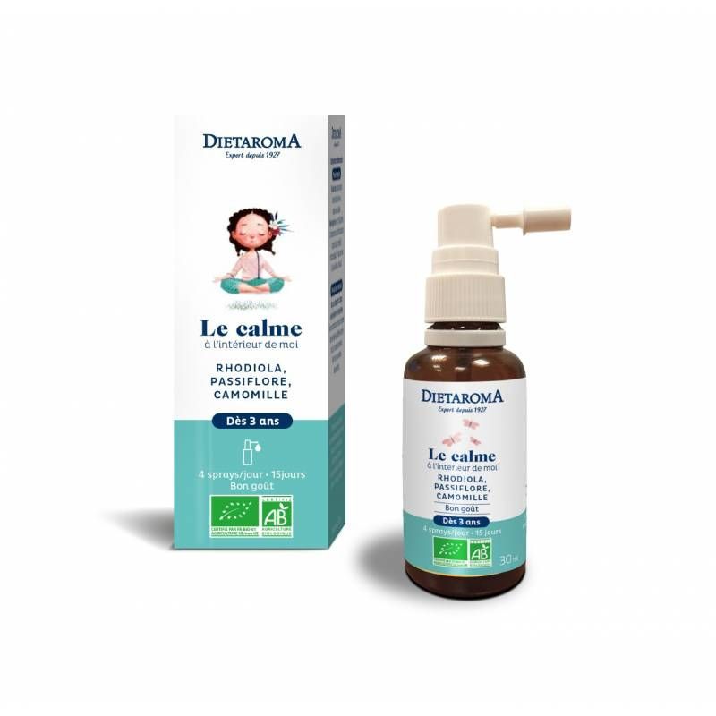 le calme spray bio 30 ml rhodiola passiflore camomille complement alimentaire herboristerie cousin wiame wattrelos