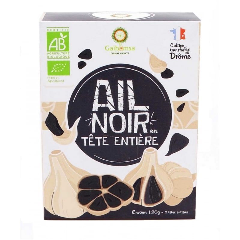 Ail noir bio 120 g ail maturé Allium sativum produit gastronomique naturel France