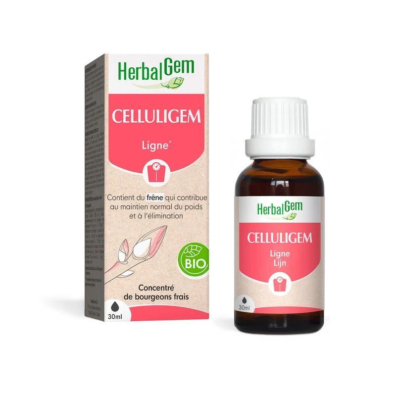 Celluligem Bio HerbalGem complexe de bourgeons pour la ligne à base de frêne, noisetier, châtaignier,  flacon 30 ml