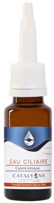 Eau Ciliaire –20 ml Eau Ciliaire Catalyons – Flacon compte-gouttes de 20 ml au cuivre pour le soin du contour des yeux.