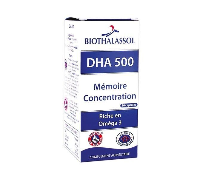 DHA 500 30 capsules dha 500 biothalassol omega 3 poisson anchois memoire concentration capsules herboristerie cousin wiame wattrelos.