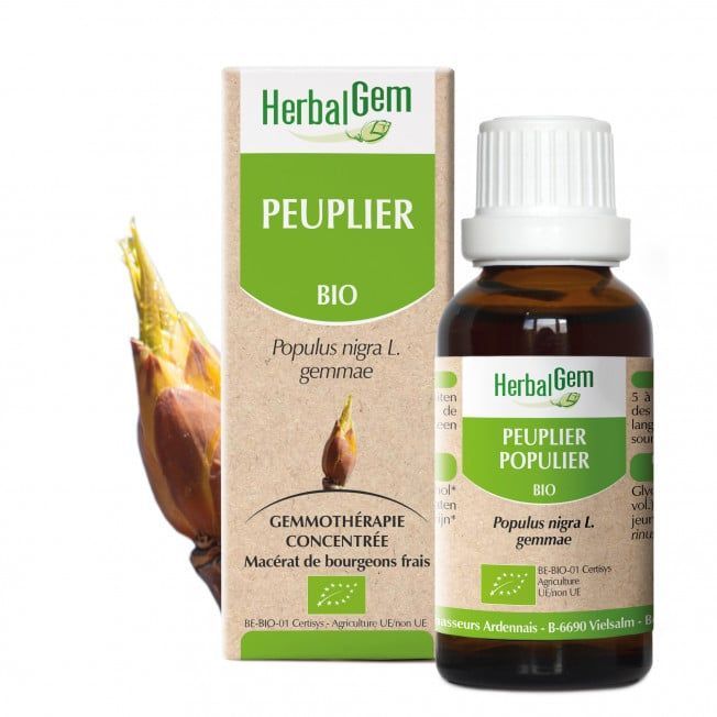 Peuplier bio 30 ml Peuplier herbalgem 30 ml bourgeons populus nigra gemmotherapie Herboristerie Cousin Wiame Wattrelos.
