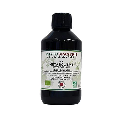 Phytospagyrie N°4 Métabolisme Bio Vecteur Energy – Flacon 300 ml au noyer, chrysanthellum, olivier et myrtille