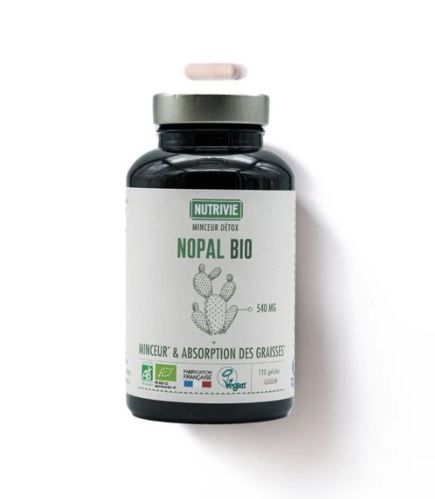 Nopal bio 120 gélules opuntia ficus indica poudre figuier barbarie complement alimentaire vegetal certifie bio