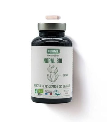 Nopal bio 120 gélules opuntia ficus indica poudre figuier barbarie complement alimentaire vegetal certifie bio