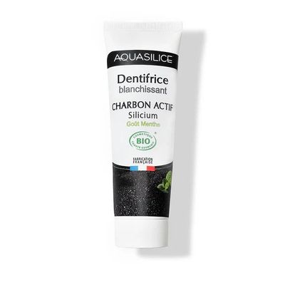 dentifrice charbon actif 75 ml bio aloe vera menthe poivree sans fluor naturel ecocert