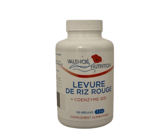 Levure de Riz Rouge 120 gélules avec coenzyme Q10 complément alimentaire Valencie Nutrition