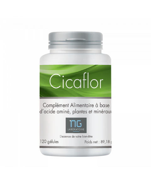 Cicaflor 120 gélules complément alimentaire glutamine curcuma propolis zinc formule plantes et minéraux digestion