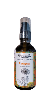 huile calendula bio 50 ml calendula officinalis macerat fleurs soin peau naturel bio
