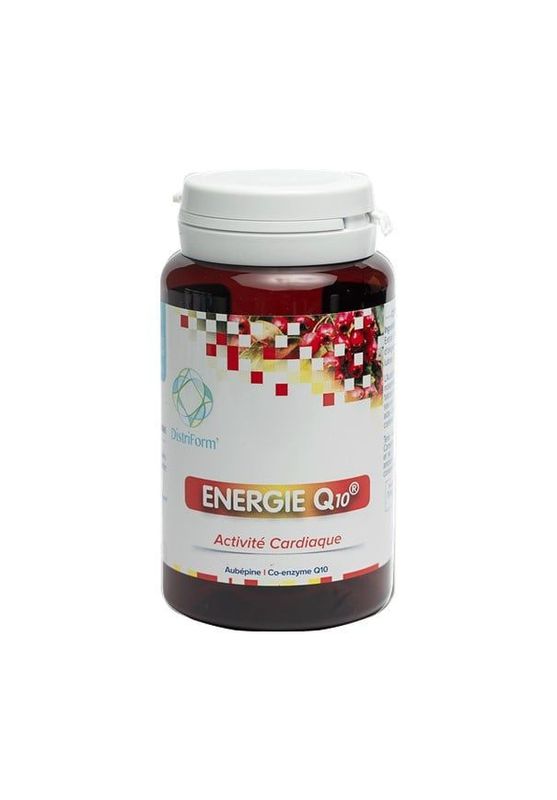 Énergie Q10 60 gélules Énergie Q10 60 gélules Distriform aubépine Crataegus laevigata flavonoïdes coenzyme Q10 Herboristerie Cousin-Wiame Wattrelos.