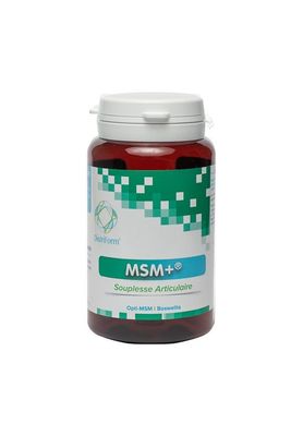 MSM + 60 gélules MSM plus 60 gélules Opti MSM Boswellia serrata 65 pourcent acide boswellique Distriform Herboristerie Cousin-Wiame Wattrelos.