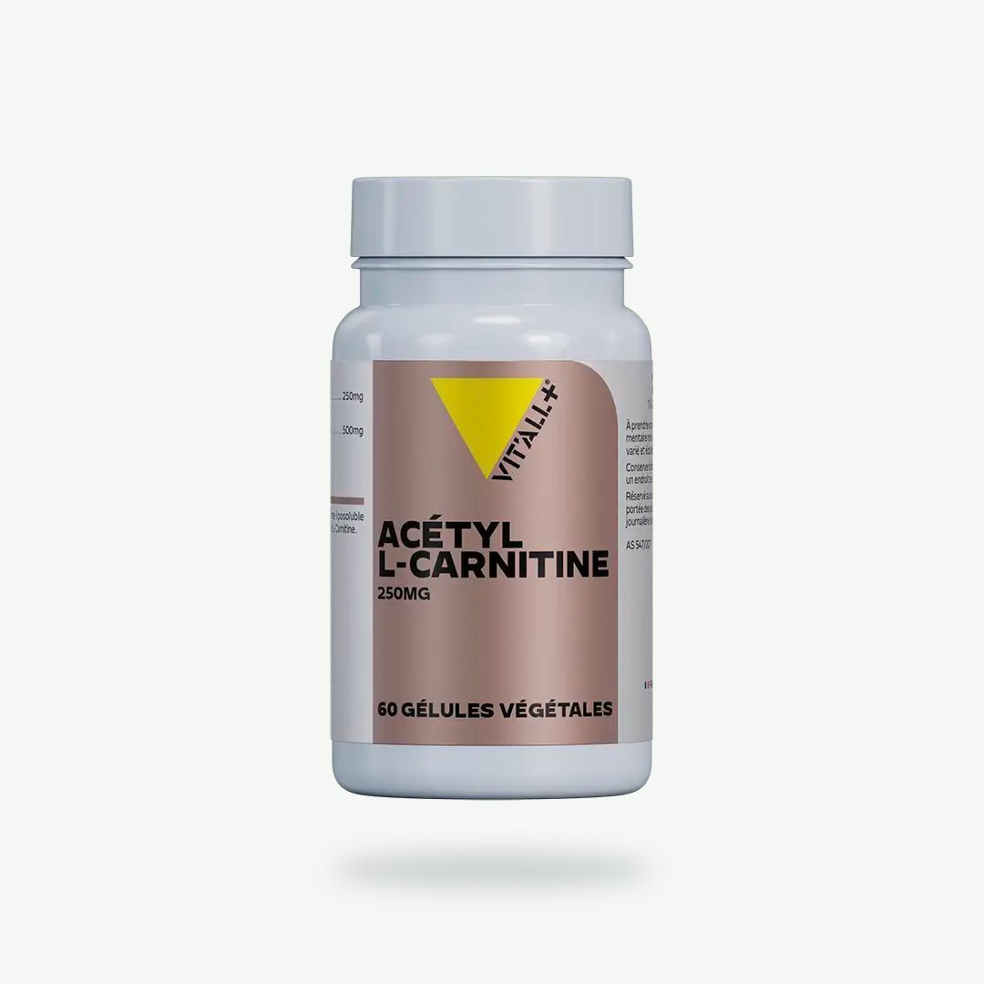 Acétyl L-Carnitine 250 mg – 60 gélules Acétyl L-Carnitine 250 mg Vit’all+ en gélules végétales – Acide aminé – 60 gélules