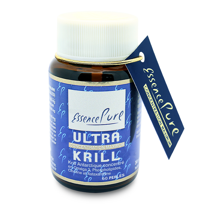 Ultra krill 60 perles Ultra Krill EssencePure 60 perles – huile de krill antarctique, oméga-3 EPA DHA, phospholipides et astaxanthine
