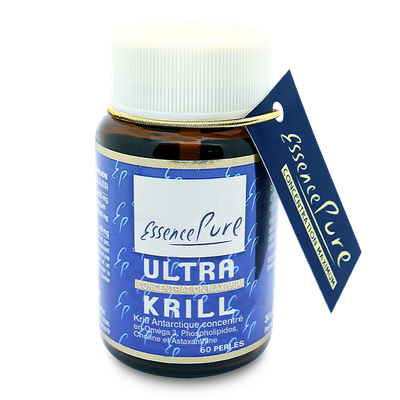 Ultra krill 60 perles Ultra Krill EssencePure 60 perles – huile de krill antarctique, oméga-3 EPA DHA, phospholipides et astaxanthine