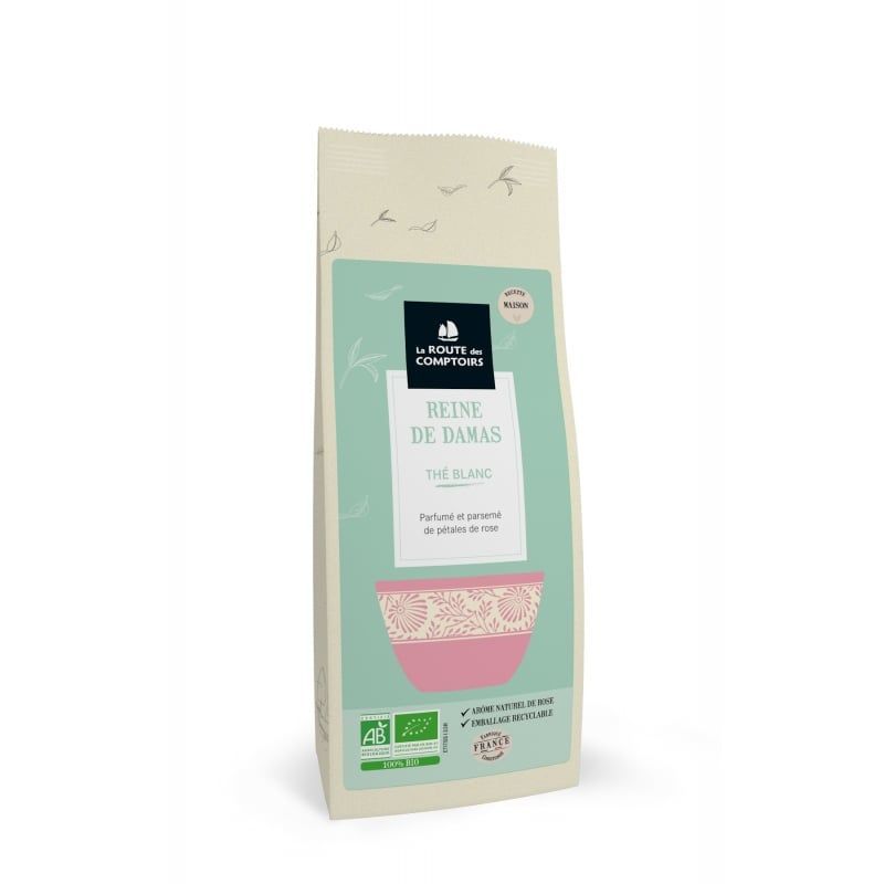 the blanc reine de damas bio 50 g camellia sinensis rose damascena infusion florale delicate
