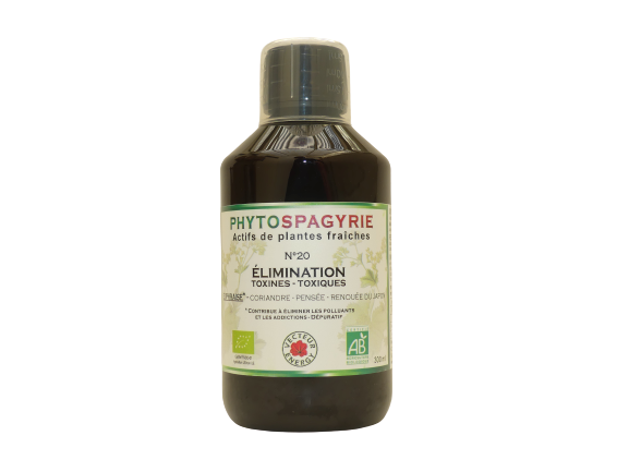 Élimination bio 300 ml Élimination 300 ml complément alimentaire bio spagyrie coriandre pensée sauvage euphraise