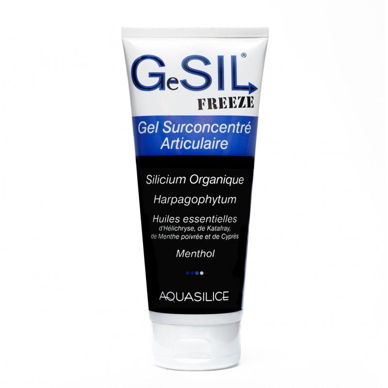 gsil freeze 200 ml gel articulaire froid menthol silicium helichryse menthe jambes legeres massage naturel