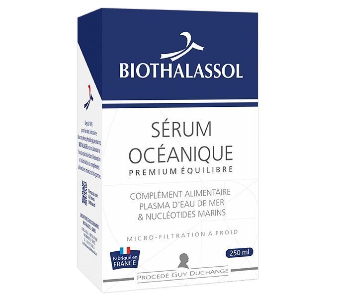 Sérum Océanique Premium Équilibre Biothalassol – Flacon de 250 ml à base d'eau de mer et de nucléotides d'ADN de saumon sauva