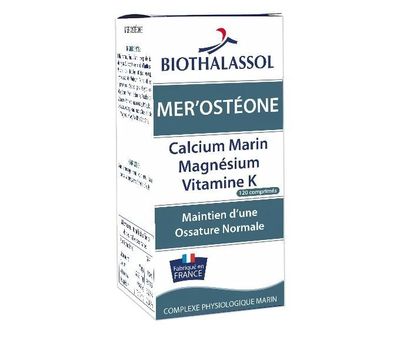 MER'OSTÉONE – 120 comprimés MER'OSTÉONE Biothalassol – Boîte de 120 comprimés au calcium marin, lithothamne, vitamine K2, magnésium et spiruline bio