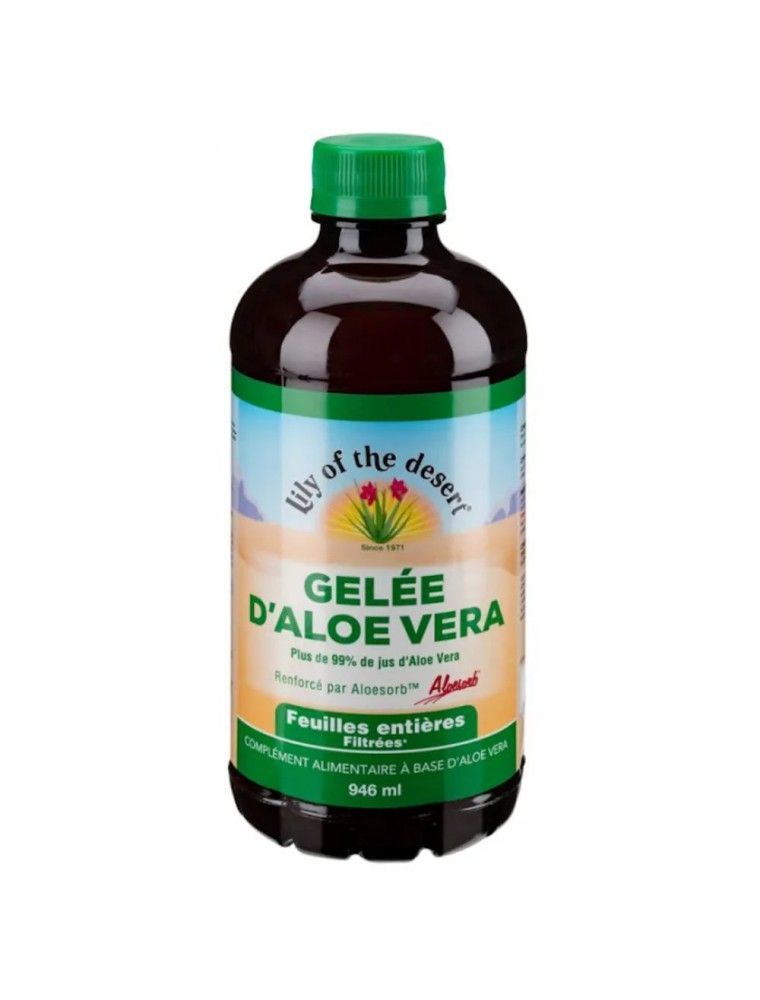 gelee aloe vera 946 ml aloe barbadensis aloesorb complement alimentaire jus epais grand format bio
