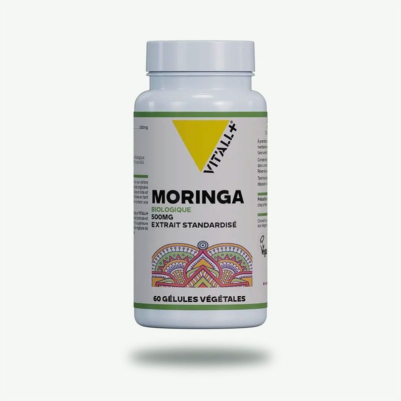 Moringa Bio 500 mg Vit’All+ – Extrait 4:1 de feuilles de Moringa oleifera issu de l’Agriculture Biologique – 60 gélules