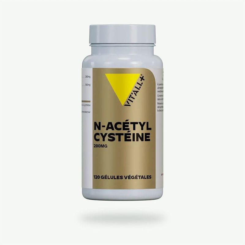 N-Acétyl Cystéine 280 mg – 120 gélules N-Acétyl Cystéine 280 mg Vit’All+ – NAC dérivée de la L-cystéine obtenue par fermentation sur substrat d’origine végétale.