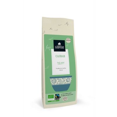 the vert casbah bio 100 g camellia sinensis menthe gunpowder infusion fraiche traditionnelle