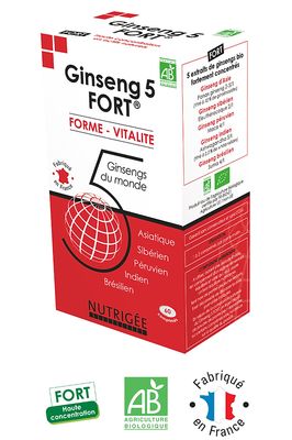ginseng 5 fort bio 60 comprimes maca ashwagandha panax ginseng complement alimentaire