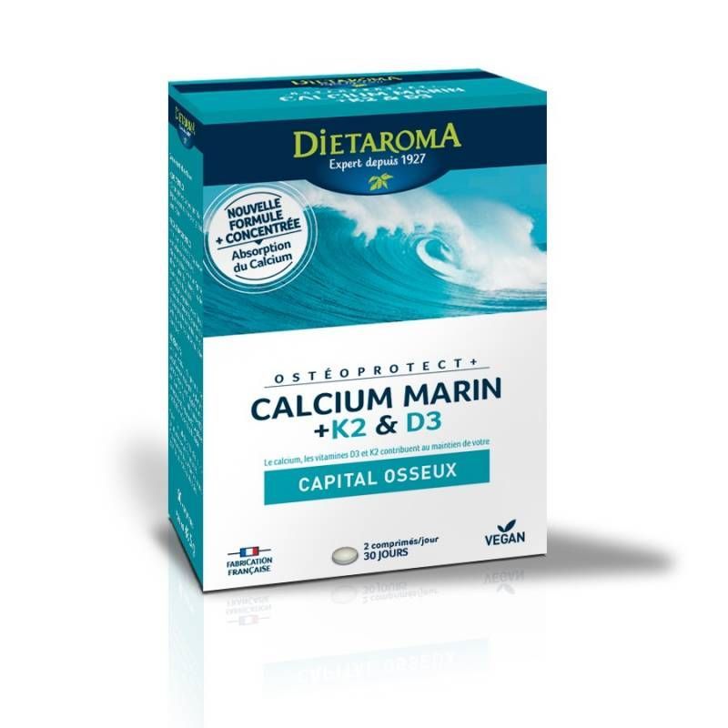 osteoprotect 60 comprimes calcium lithothamne vitamine d3 k2 herboristerie cousin wiame wattrelos